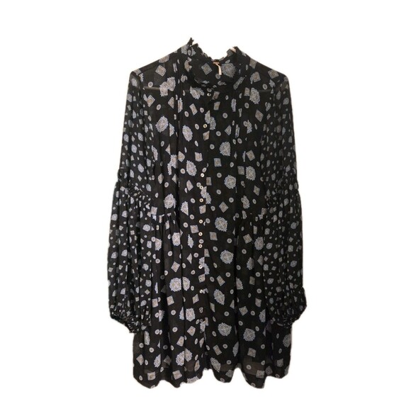 Free People Dresses & Skirts - Black Free People Turn Turn Mock Neck Mini Dress, sz L